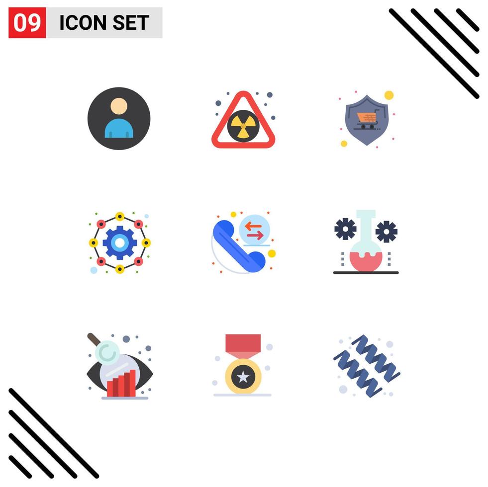 platt Färg packa av 9 universell symboler av utbyta arbetssätt affär redskap dotterbolag redigerbar vektor design element