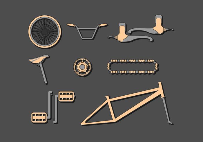 Cykelkomponenter Gratis Vector
