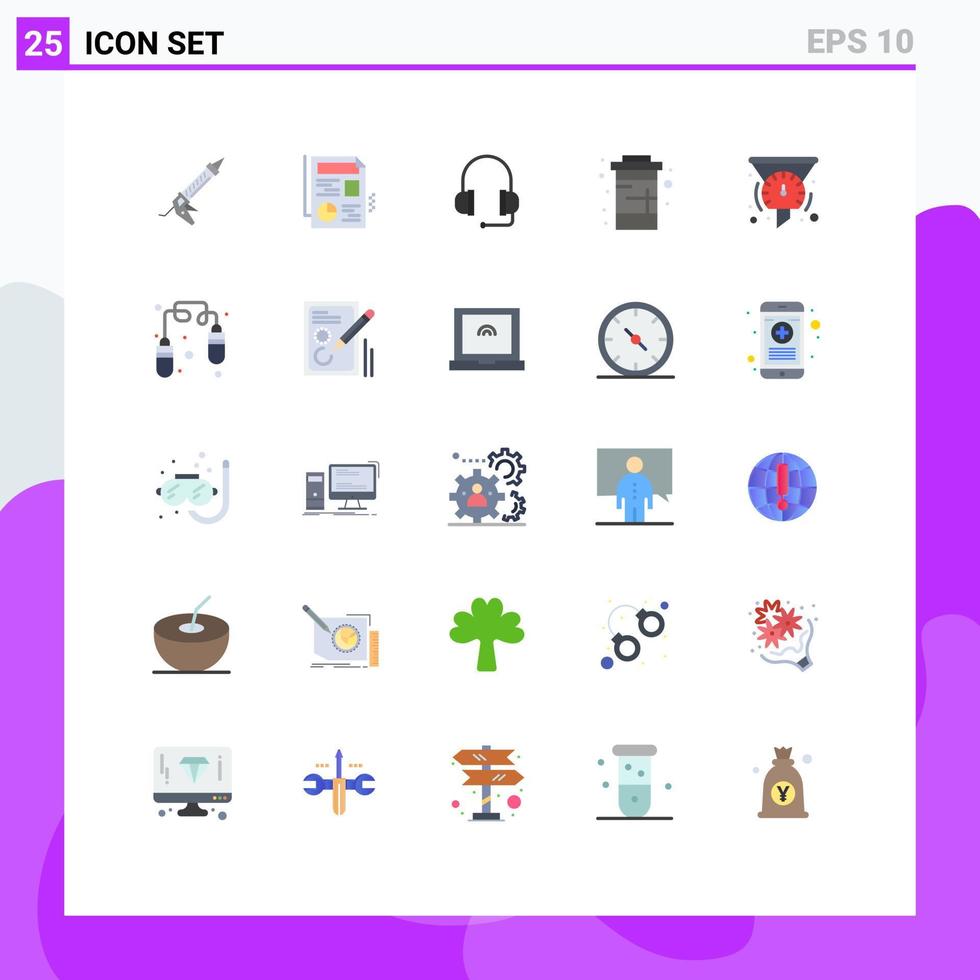 användare gränssnitt packa av 25 grundläggande platt färger av filter vatten hörlurar soda diet redigerbar vektor design element