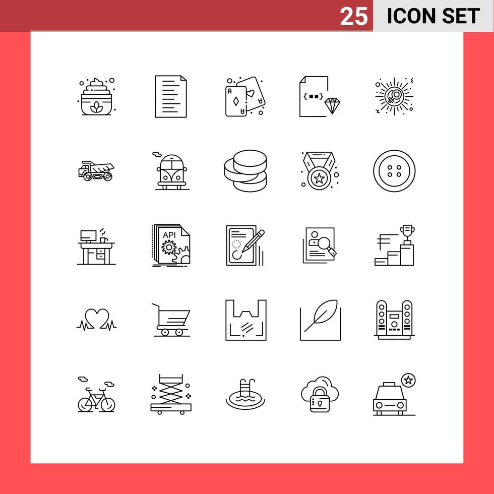 mobil gränssnitt linje uppsättning av 25 piktogram av kvinna sex spel fil utveckling redigerbar vektor design element