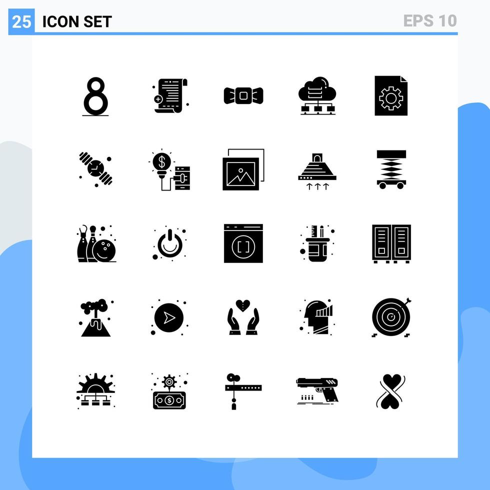 uppsättning av 25 modern ui ikoner symboler tecken för familj tid fil nätverk dokumentera moln redigerbar vektor design element
