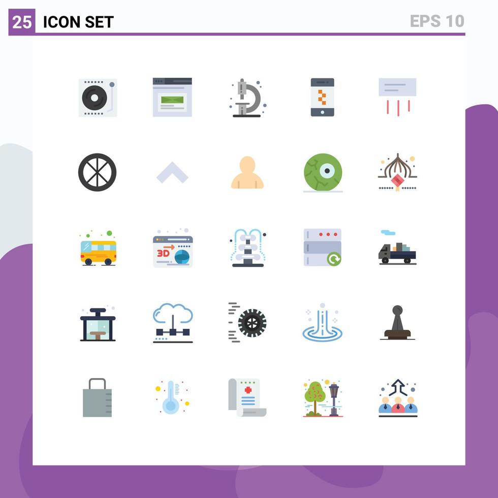 Gruppe von 25 modernen flachen Farben für Smartphone-Anwendung Website Mikroskop Bildung editierbare Vektordesign-Elemente vektor