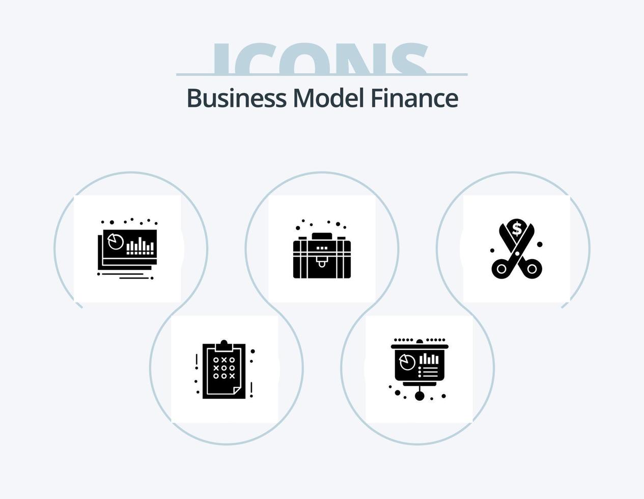 finansiera glyf ikon packa 5 ikon design. privat. rättvisa. presentation. företag. finansiär vektor