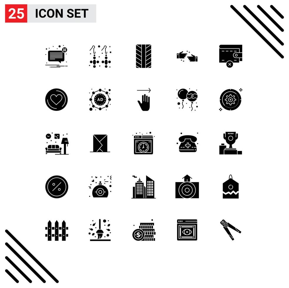 25 kreativ ikoner modern tecken och symboler av plånbok radera Smycken företag Gjort redigerbar vektor design element
