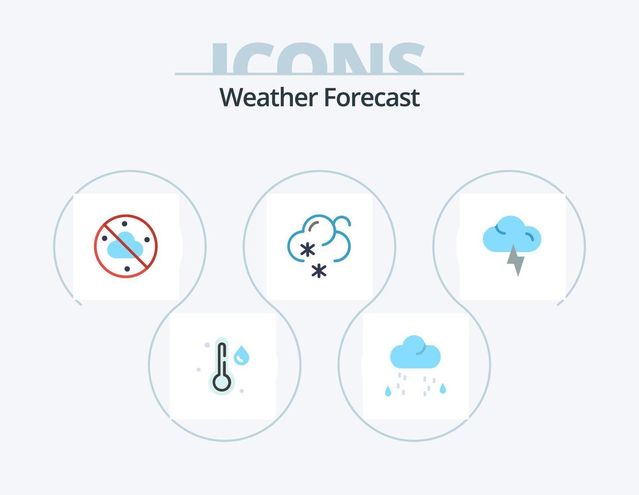 väder platt ikon packa 5 ikon design. . väder. himmel. blixt. väder vektor