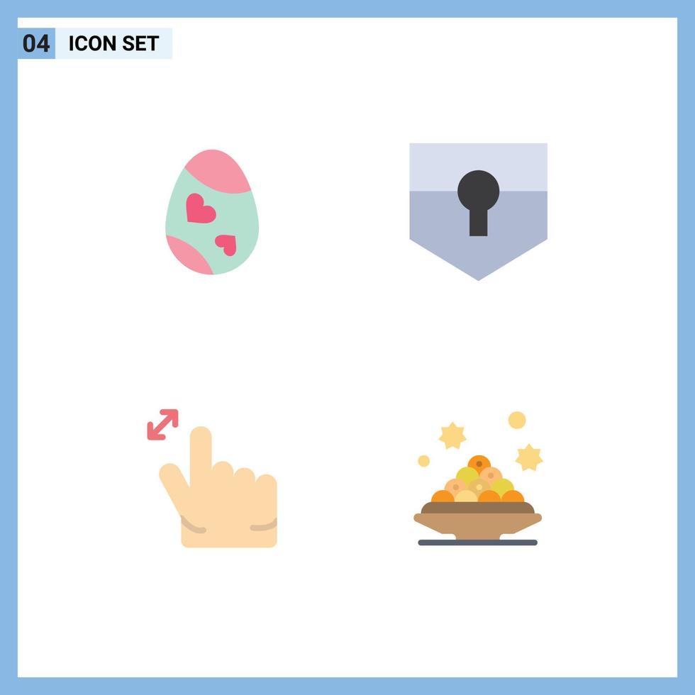 4 universell platt ikon tecken symboler av fågel gest ägg skydda zoom redigerbar vektor design element