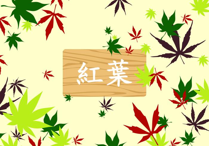 Japanska Maple Pattern Free Vector