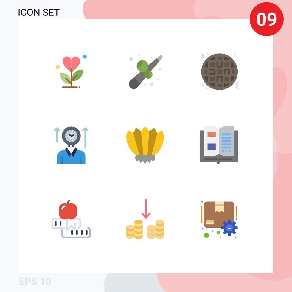 användare gränssnitt packa av 9 grundläggande platt färger av dykning upp spela användare tid redigerbar vektor design element