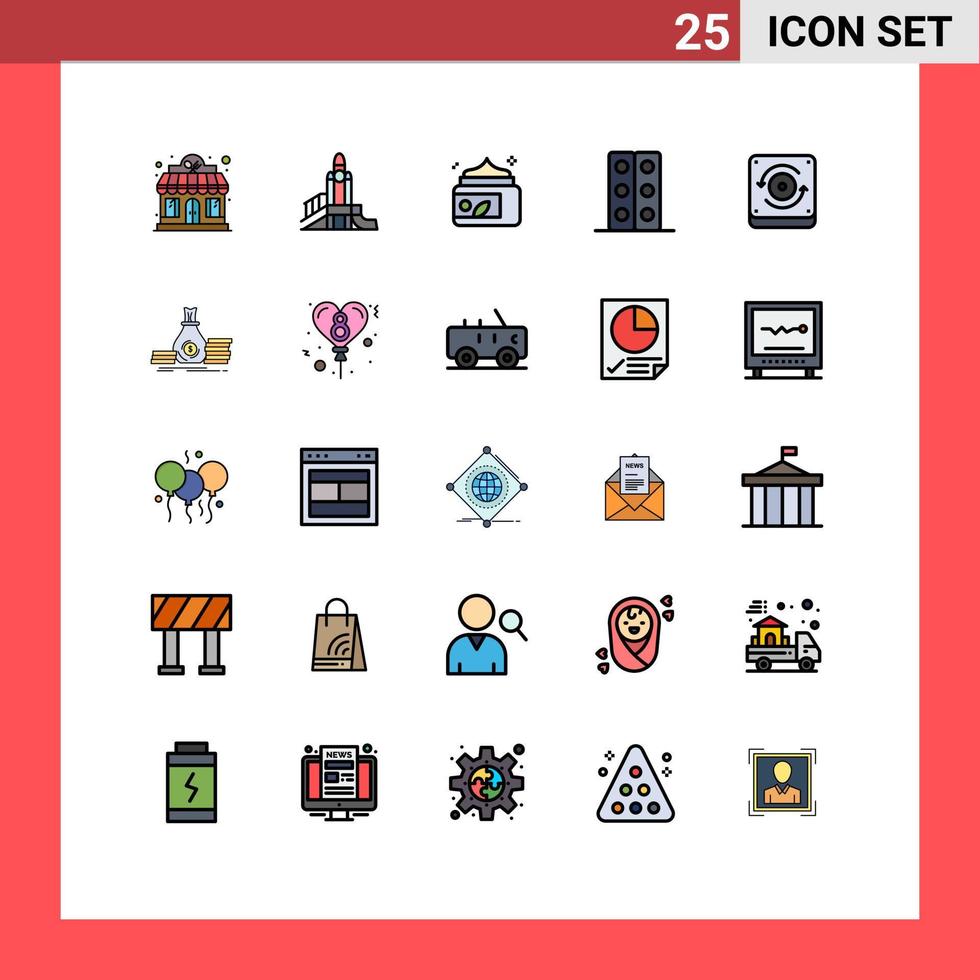 25 kreative Symbole moderne Zeichen und Symbole der Informatik politisches Labor Spa editierbare Vektordesign-Elemente vektor