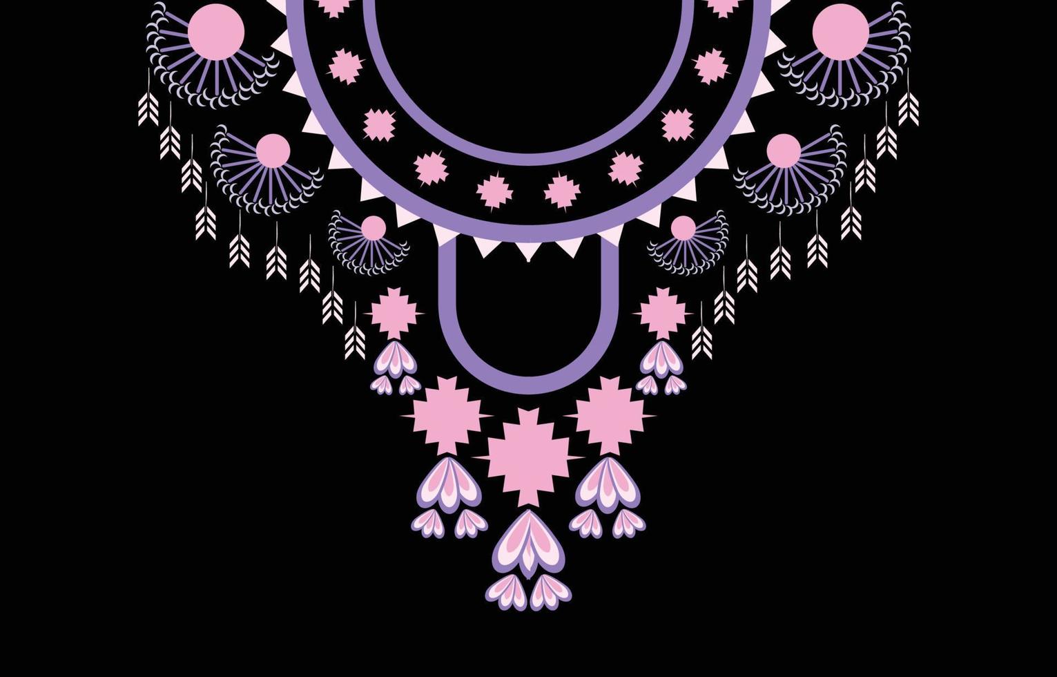 halsband geometrisk etnisk mönster traditionell. stam- broderi design för mode kvinnor. skjorta och Kläder dekoration mönster. vektor illustration på svart bakgrund.