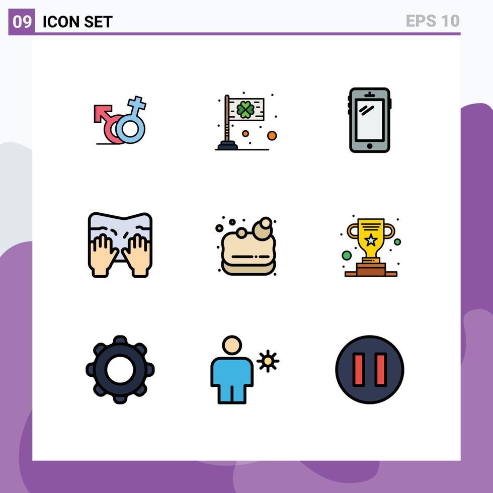universell ikon symboler grupp av 9 modern fylld linje platt färger av text typ helgon massage huawei redigerbar vektor design element