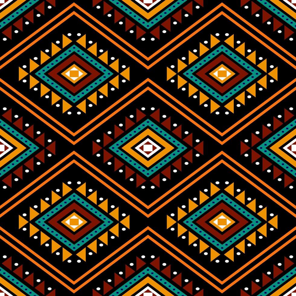 geometrisches ethnisches orientalisches nahtloses muster traditionelles design für hintergrund, teppich, tapete, kleidung, verpackung, batik, stoff, vektor, illustration, stickereistil. vektor