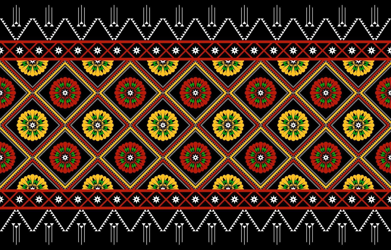 geometrisches ethnisches orientalisches nahtloses muster traditionelles design für hintergrund, teppich, tapete, kleidung, verpackung, batik, stoff, vektor, illustration, stickereistil. vektor