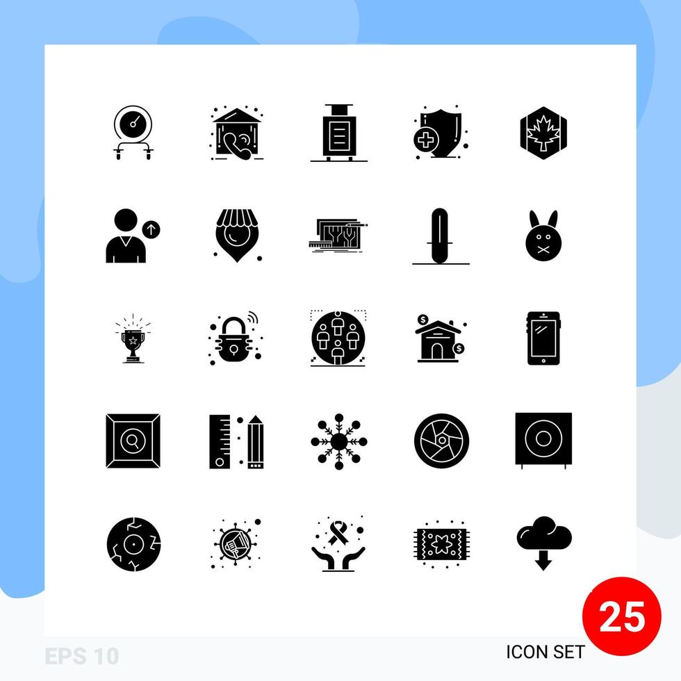satz von 25 modernen ui-symbolen symbole zeichen für echte medizinische gesundheit editierbare vektordesignelemente der kanada-flagge vektor