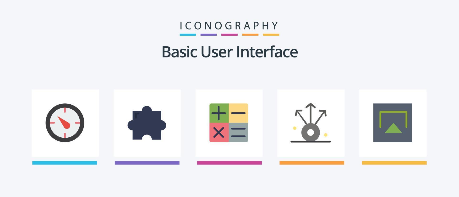 Basic Flat 5 Icon Pack inklusive . Verbindung. luftspiel. kreatives Symboldesign vektor