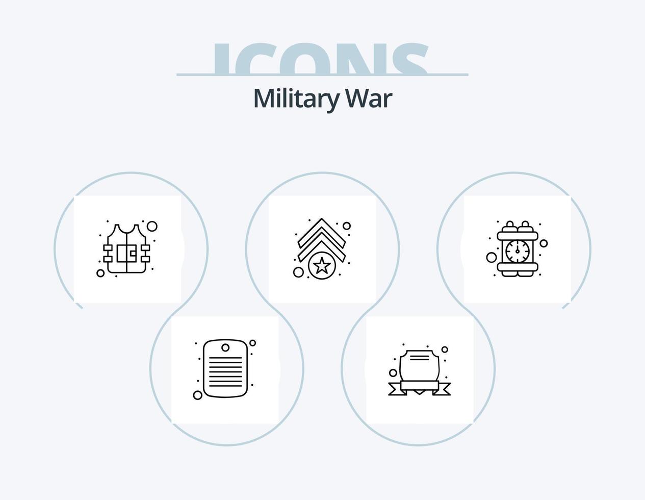 militär krig linje ikon packa 5 ikon design. armén. walkie. atom. talkie. kommunikation vektor