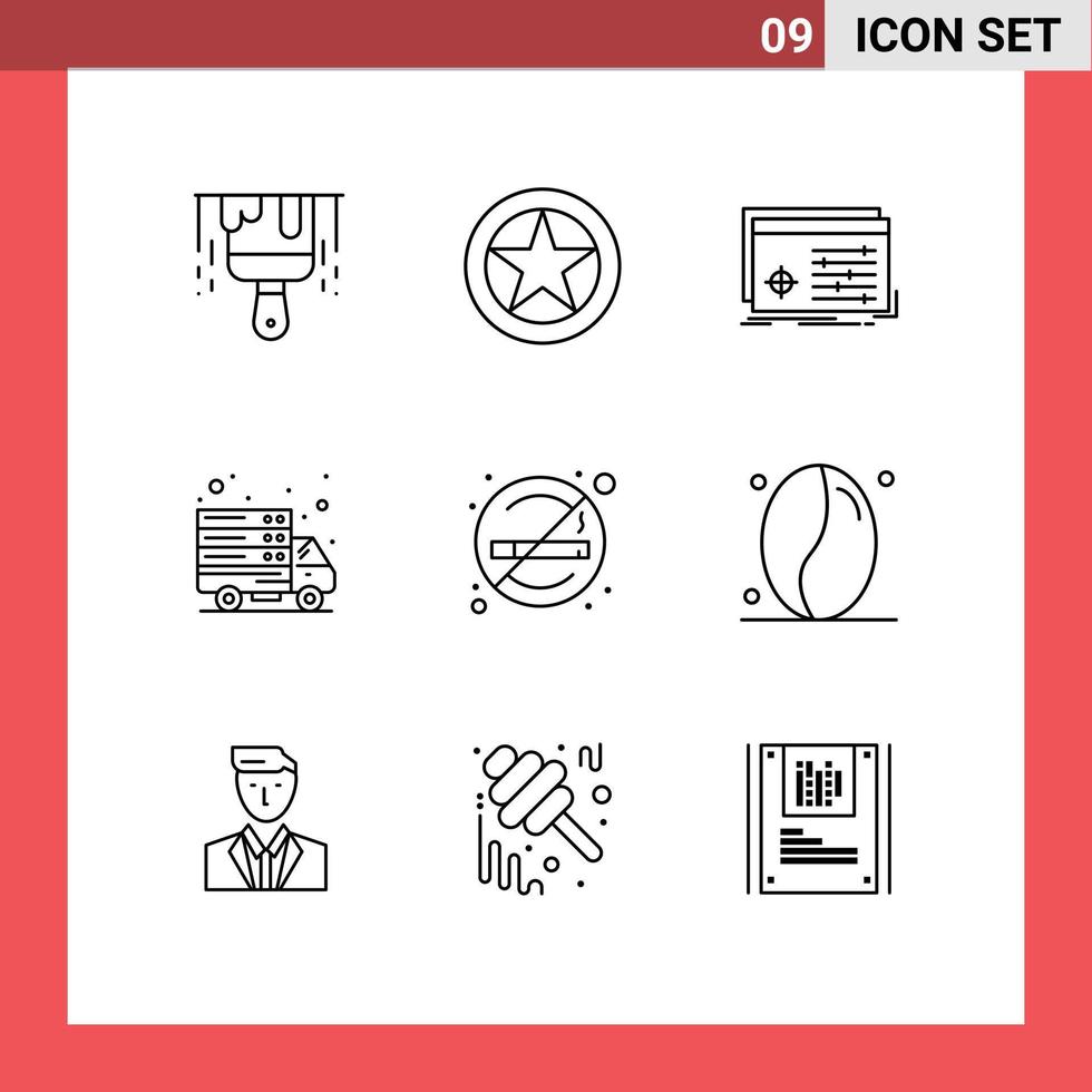 universell ikon symboler grupp av 9 modern konturer av sjukvård överföra fil uppkopplad programvara redigerbar vektor design element