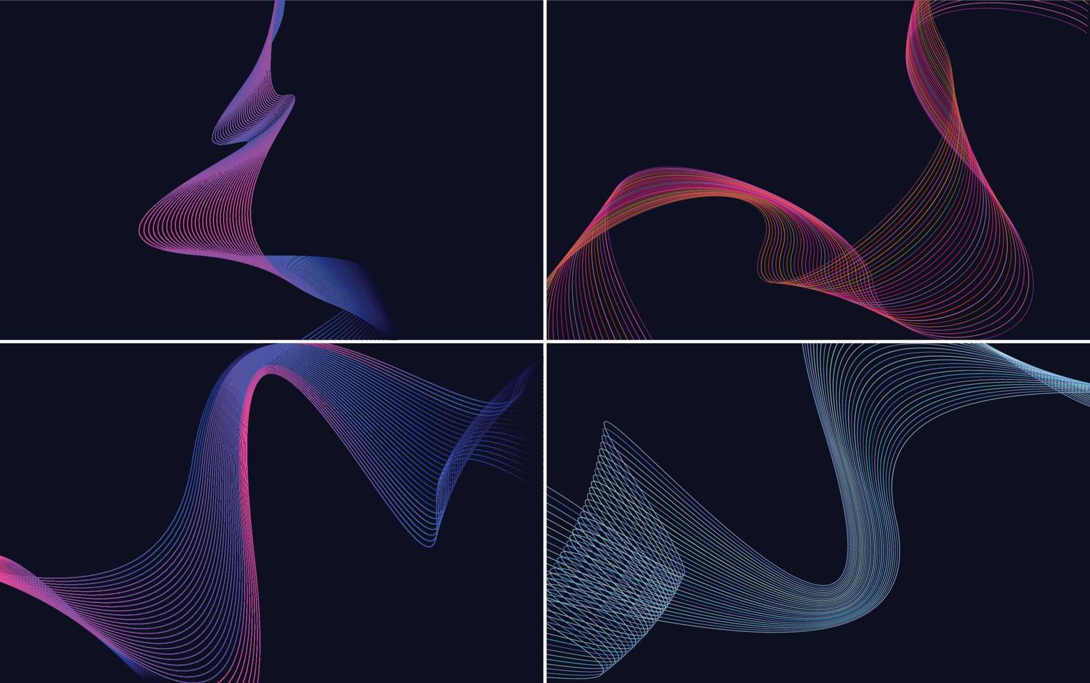 Wave Curve Abstract Vector Background Pack für einen stilvollen und modernen Look