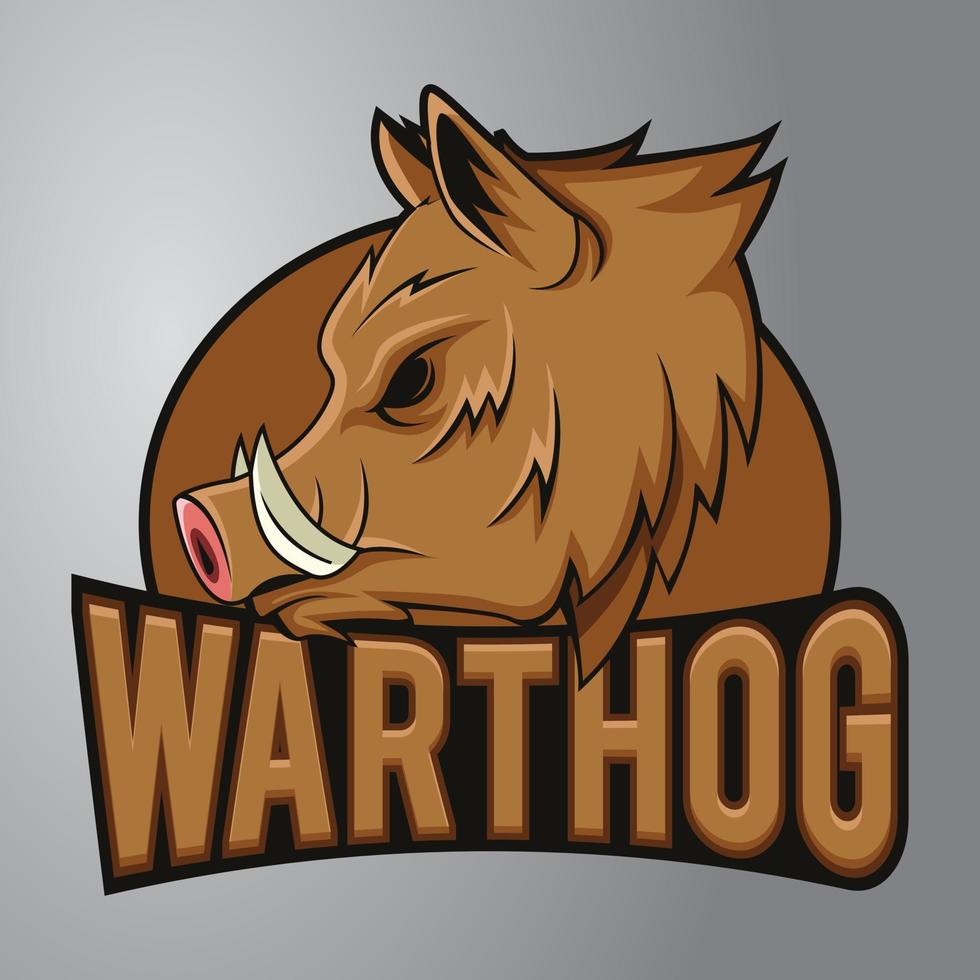 Warzenschwein-Maskottchen-Logo vektor