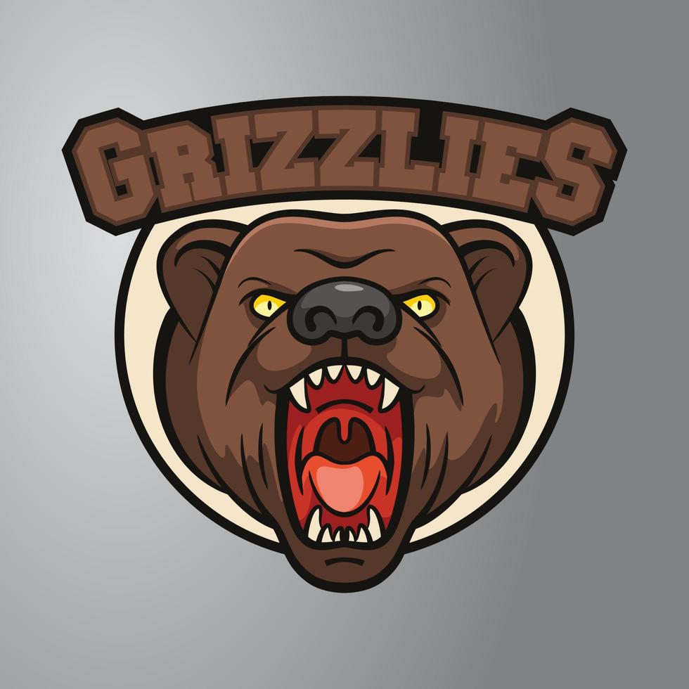 grizzlies maskot logotyp vektor