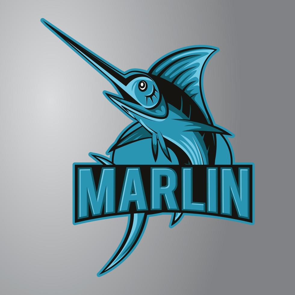 Marlin fish logotyp vektor