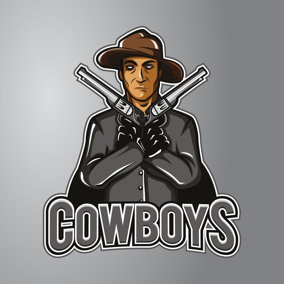 cowboys maskot logotyp vektor