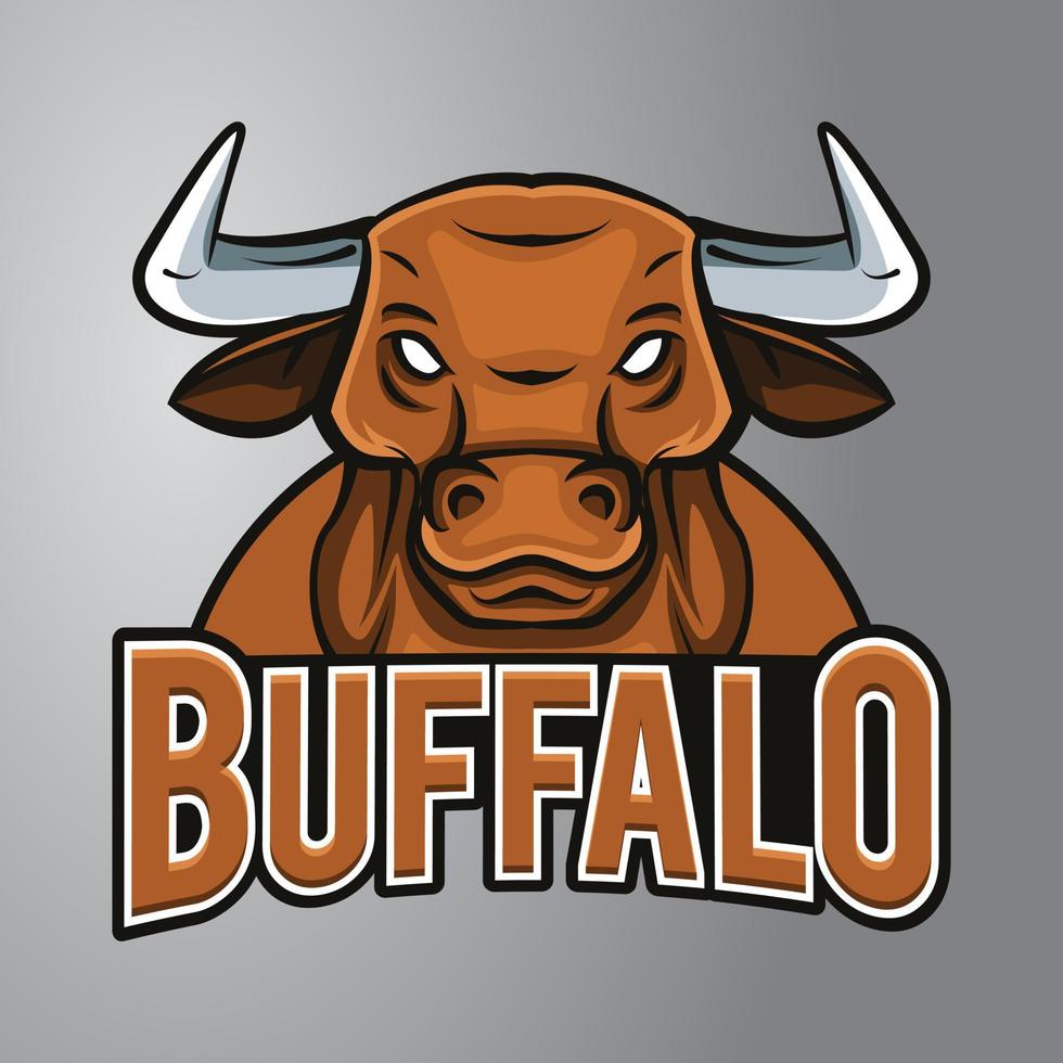 buffel maskot logotyp vektor