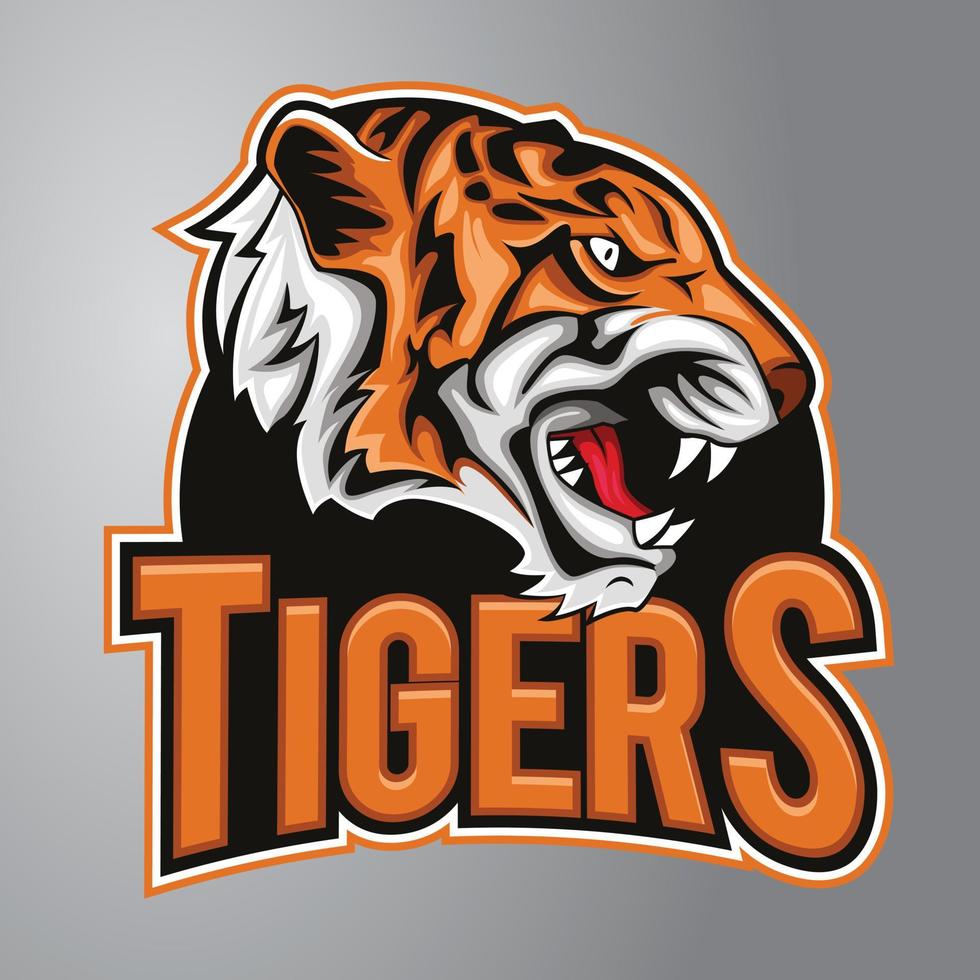 Wütendes Tiger-Maskottchen-Logo vektor