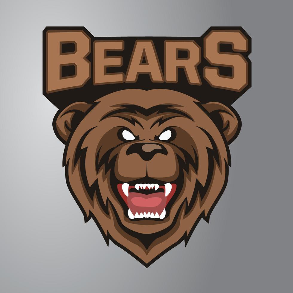 Wütendes Bärenmaskottchen-Logo vektor