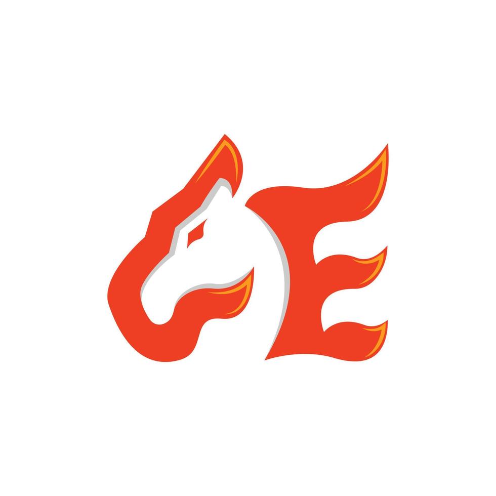 brand häst logotyp. modern och slät. de logotyp är en kombination av de brand häst. vektor