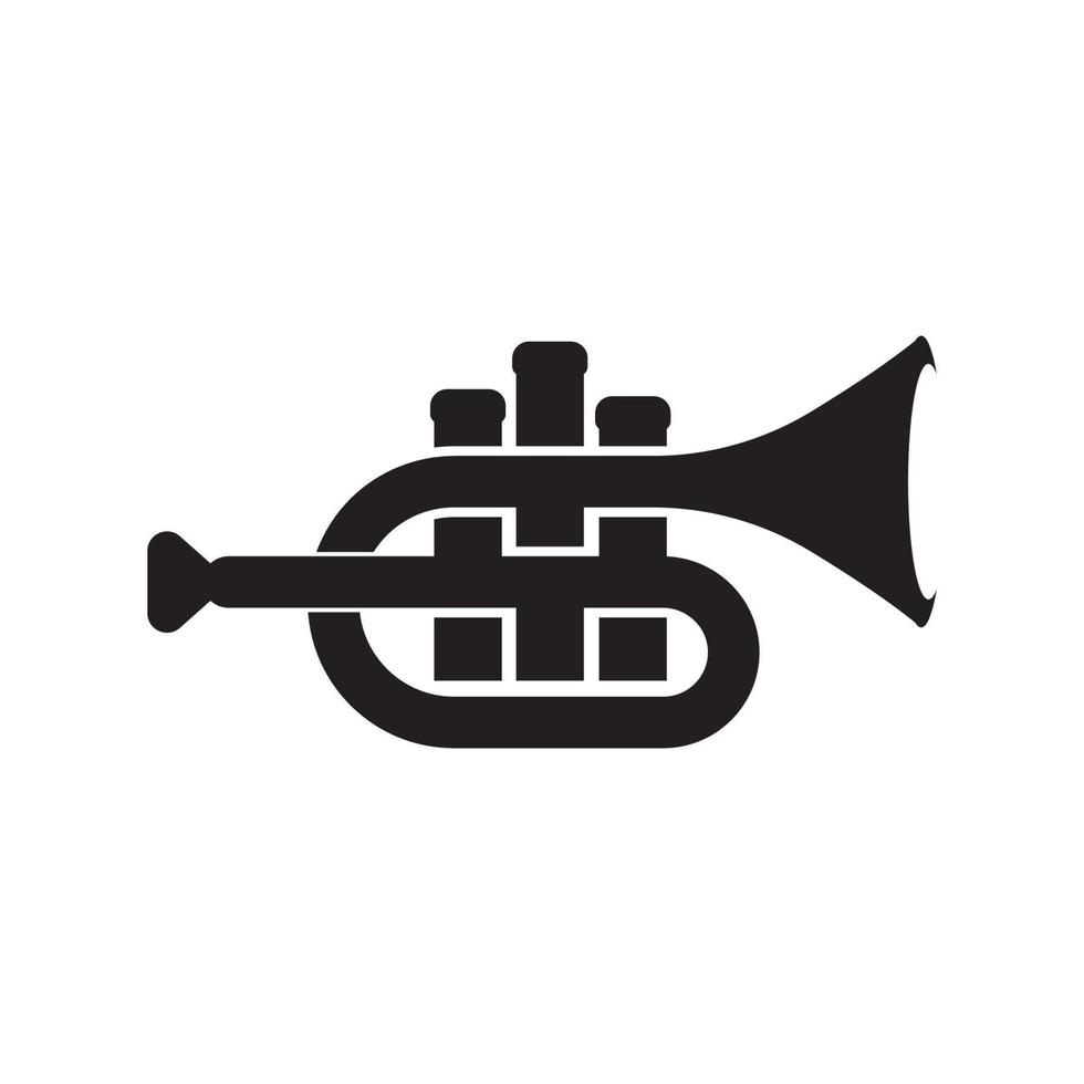 klassisk trumpet logotyp, ikon vektor illustration design