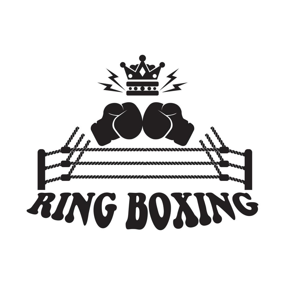 boxning ringa logotyp, ikon vektor illustration design