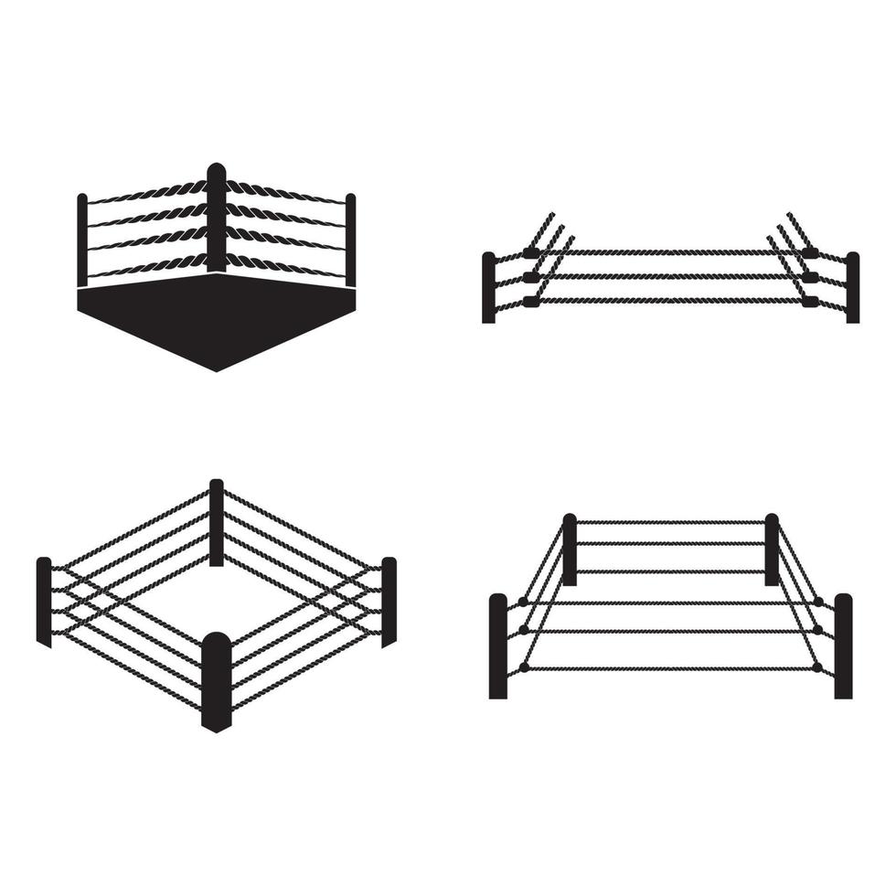 boxning ringa logotyp, ikon vektor illustration design