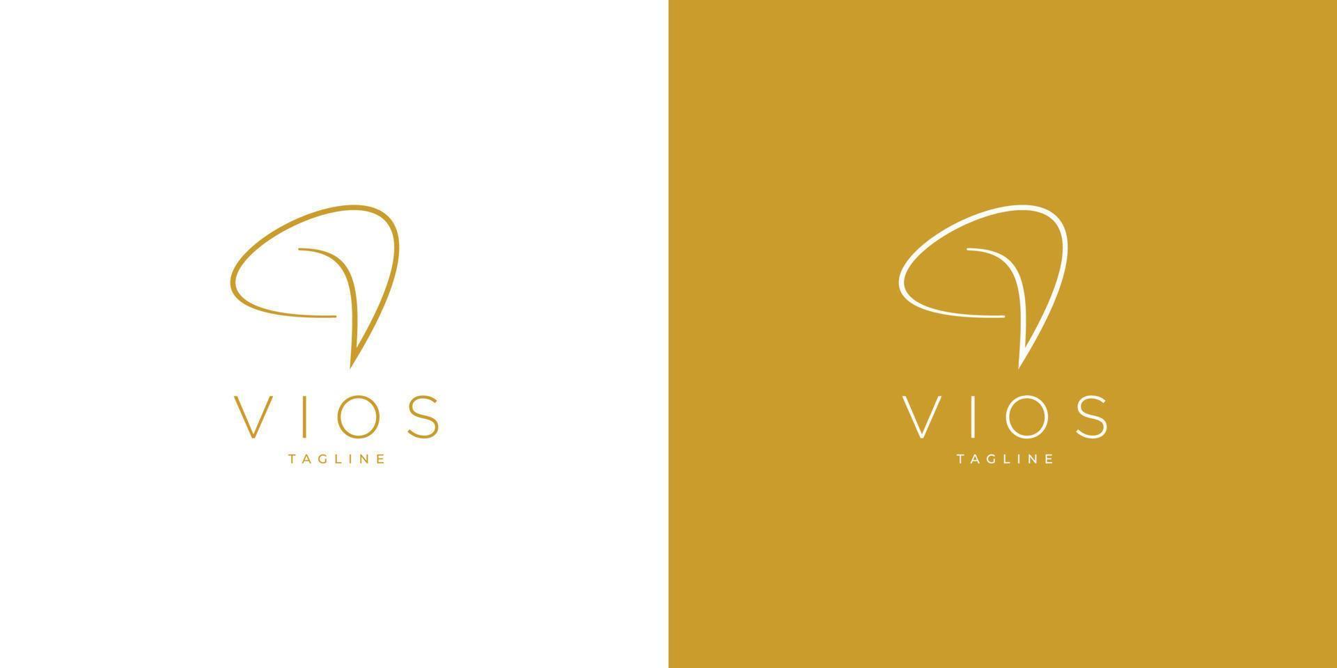 buchstabe v initial logo design luxus und elegant vektor