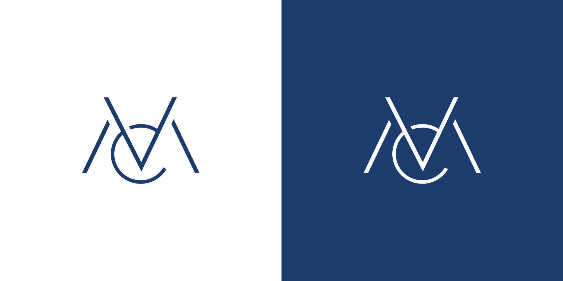 mc brev första logotyp design sofistikerad och modern vektor