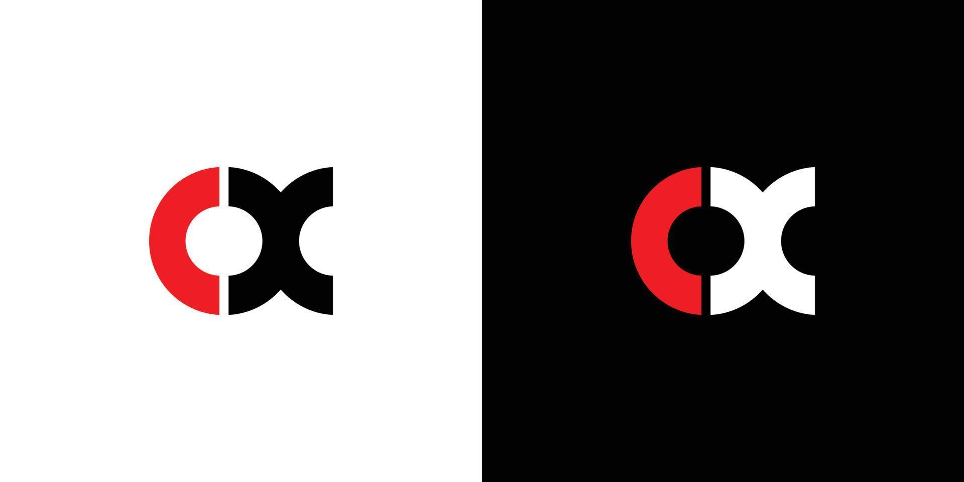 modernes und starkes buchstaben-cx-initialen-logo-design vektor