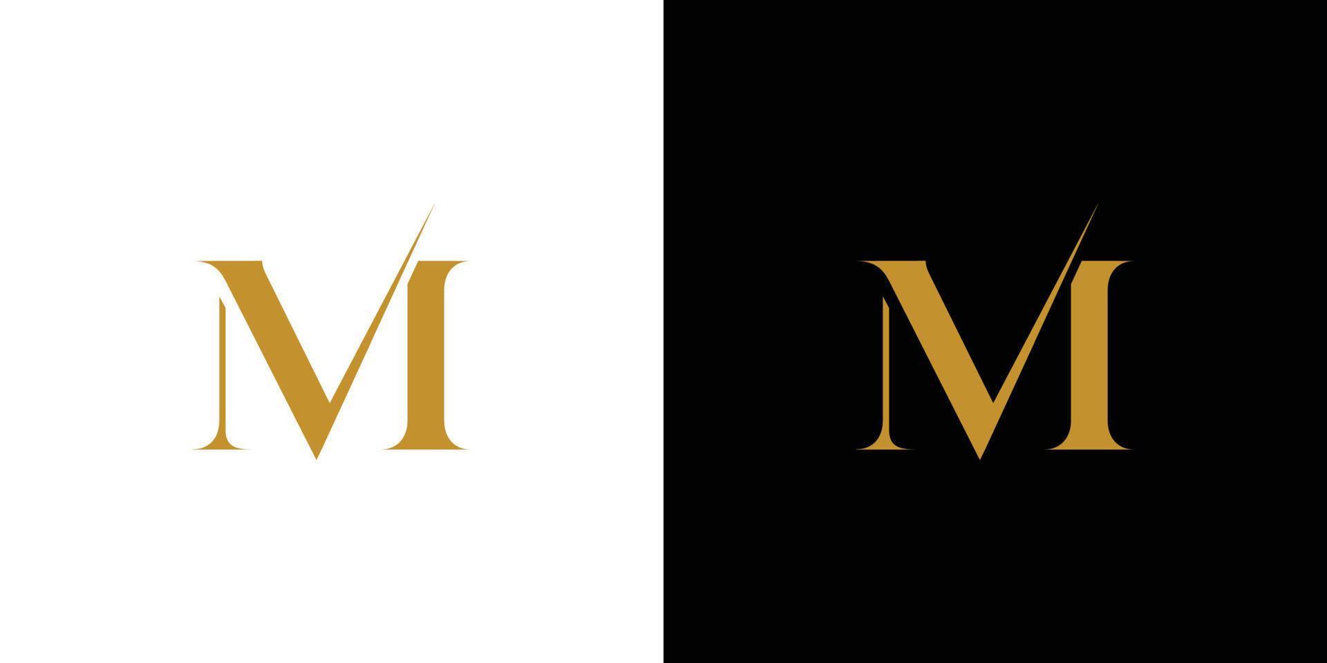 Der Initialen-Logo-Buchstabe mv ist ein elegantes und luxuriöses Design vektor