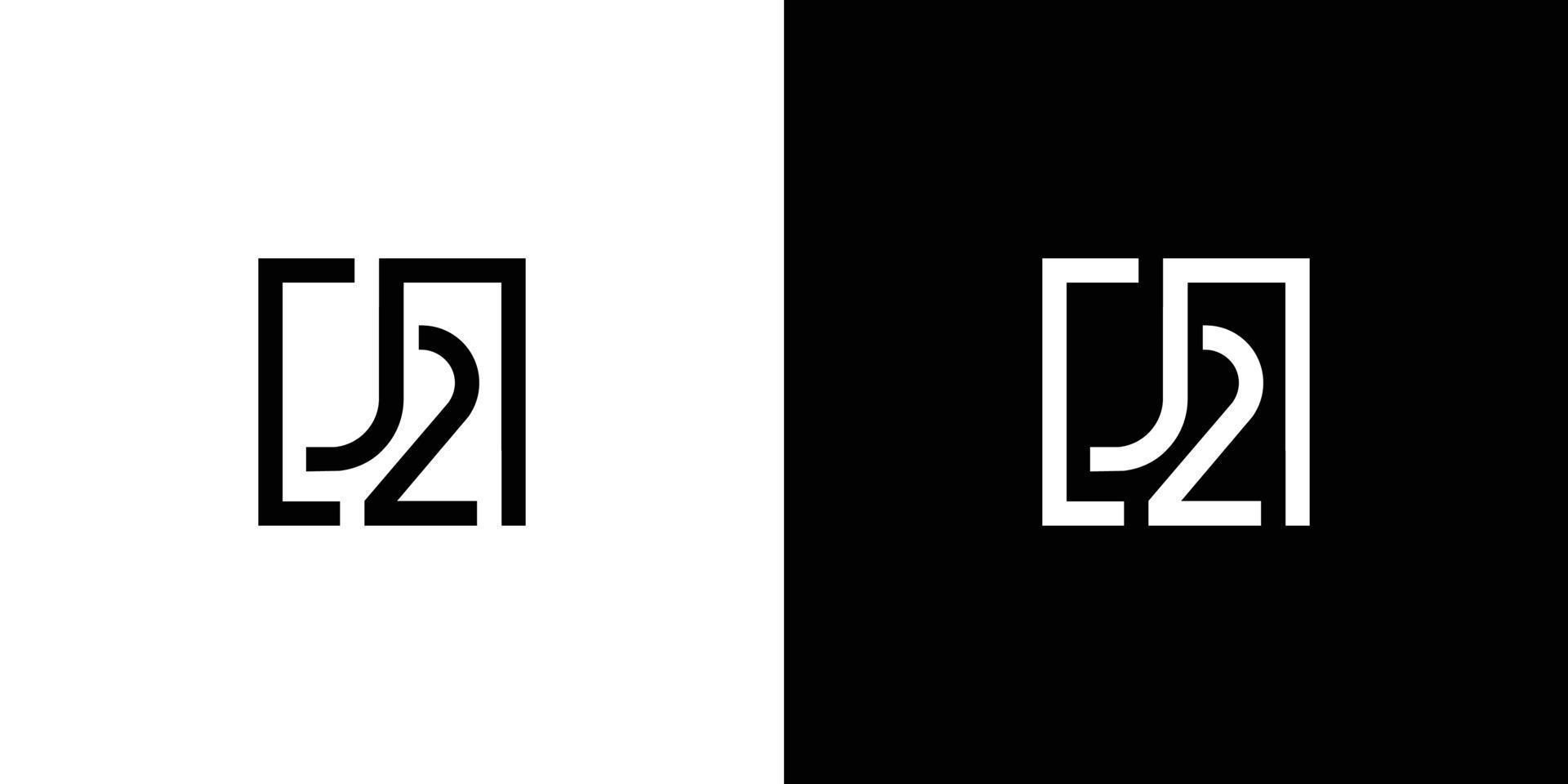 einzigartiges und modernes j2-Buchstaben-Logo-Design 6 vektor