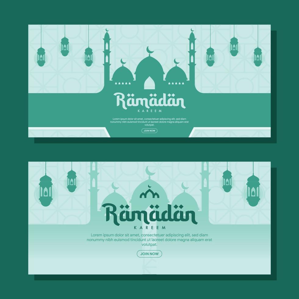 ramadan horizontale fahnenillustration im flachen design vektor