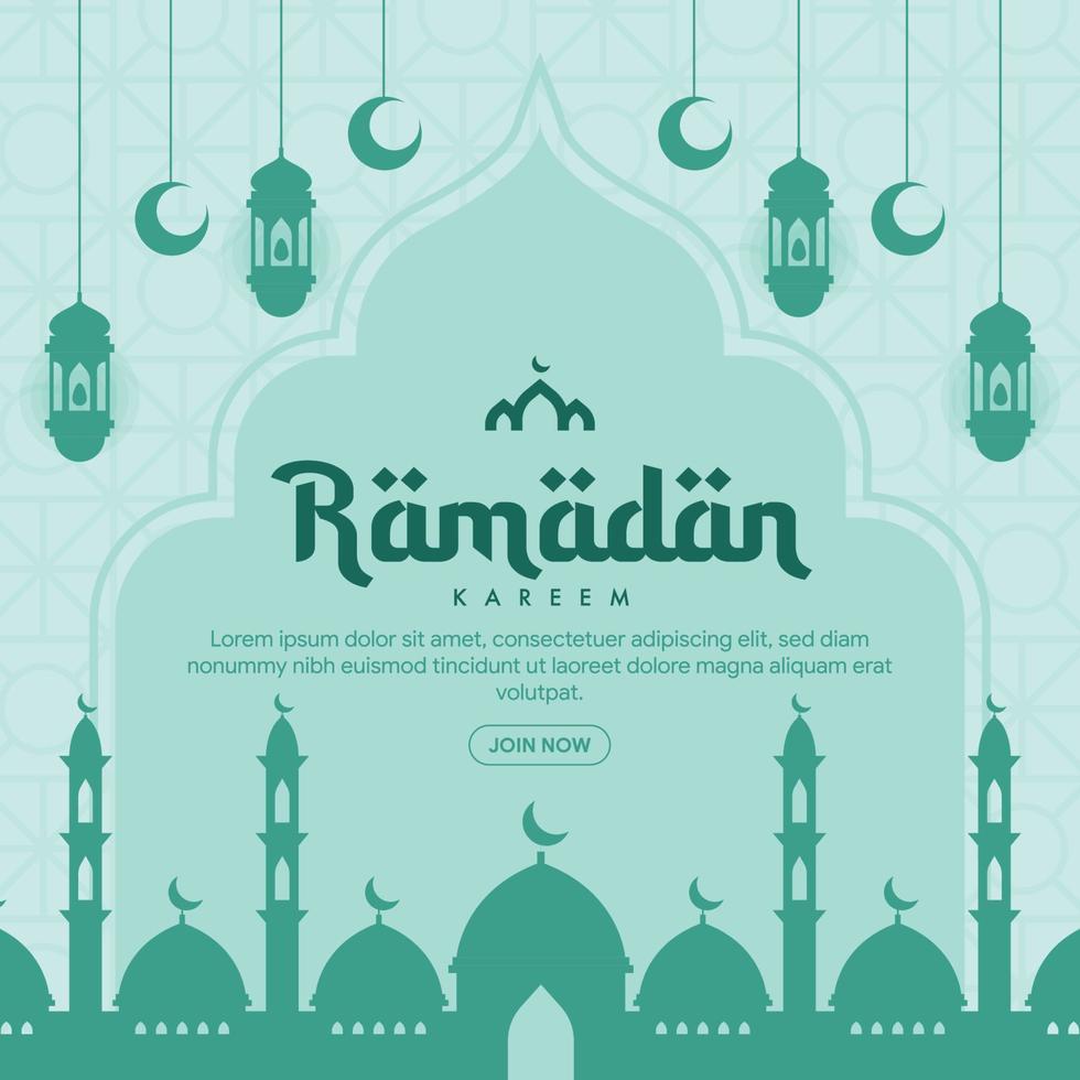 ramadan-fahnenillustration im flachen design vektor