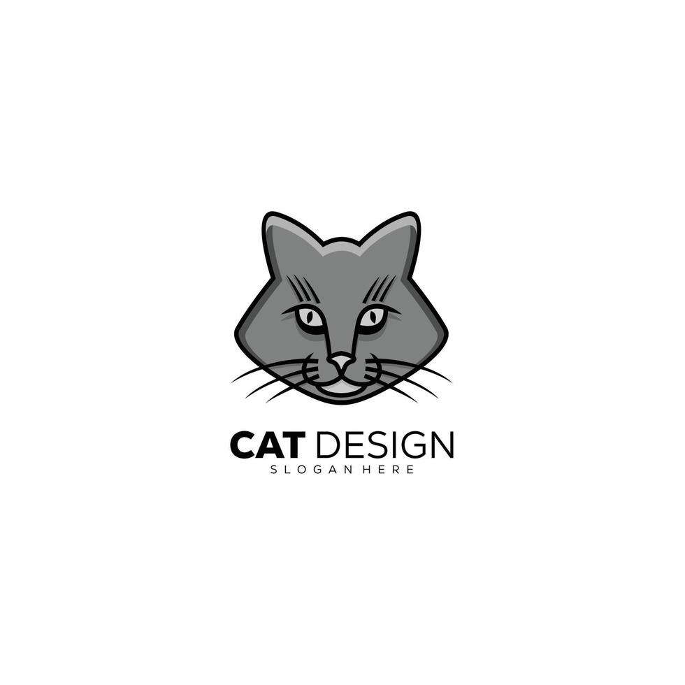 Kopf Katze Design Illustration Logo Vektor