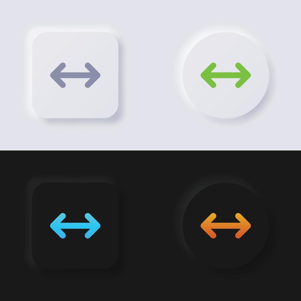 två huvud pil ikon uppsättning, Flerfärgad neumorphism knapp mjuk ui design för webb design, Ansökan ui och Mer, knapp, vektor. vektor