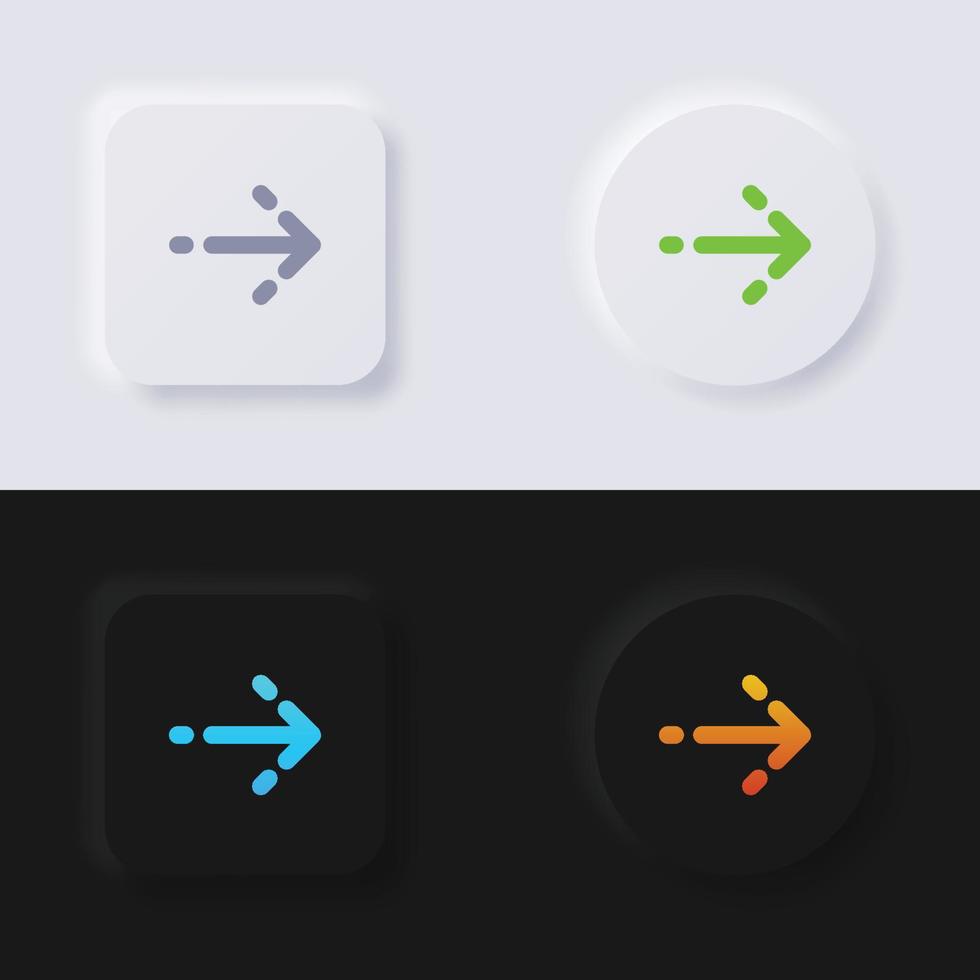 Pfeil-Icon-Set, mehrfarbiger Neumorphismus-Button Soft-UI-Design für Webdesign, Anwendungs-UI und mehr, Button, Vektor. vektor