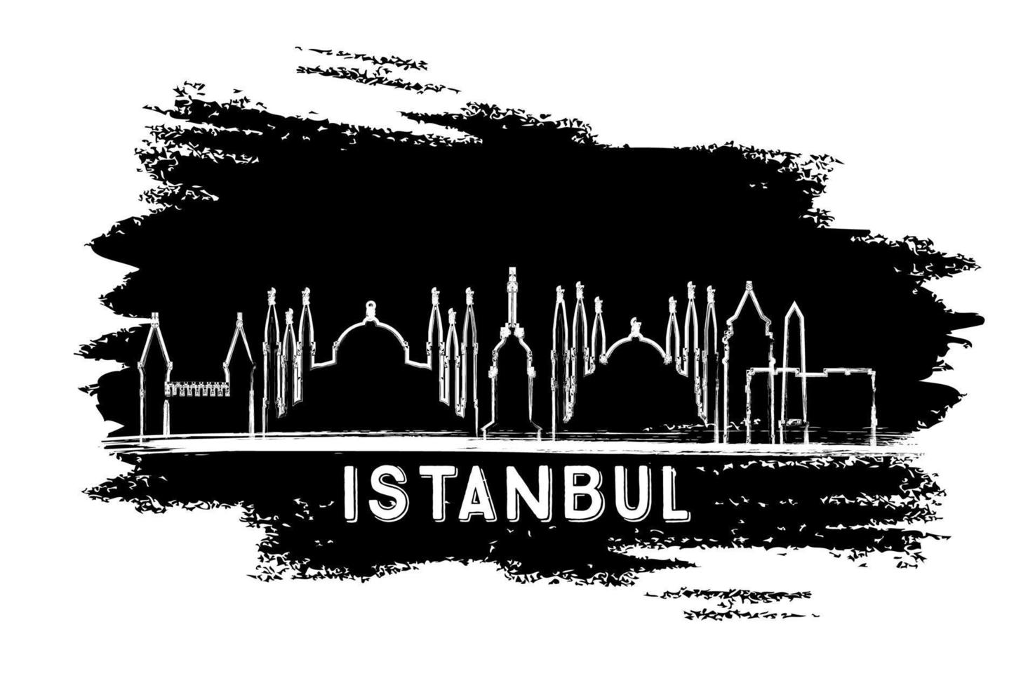 istanbul türkei stadt skyline silhouette. handgezeichnete Skizze. vektor