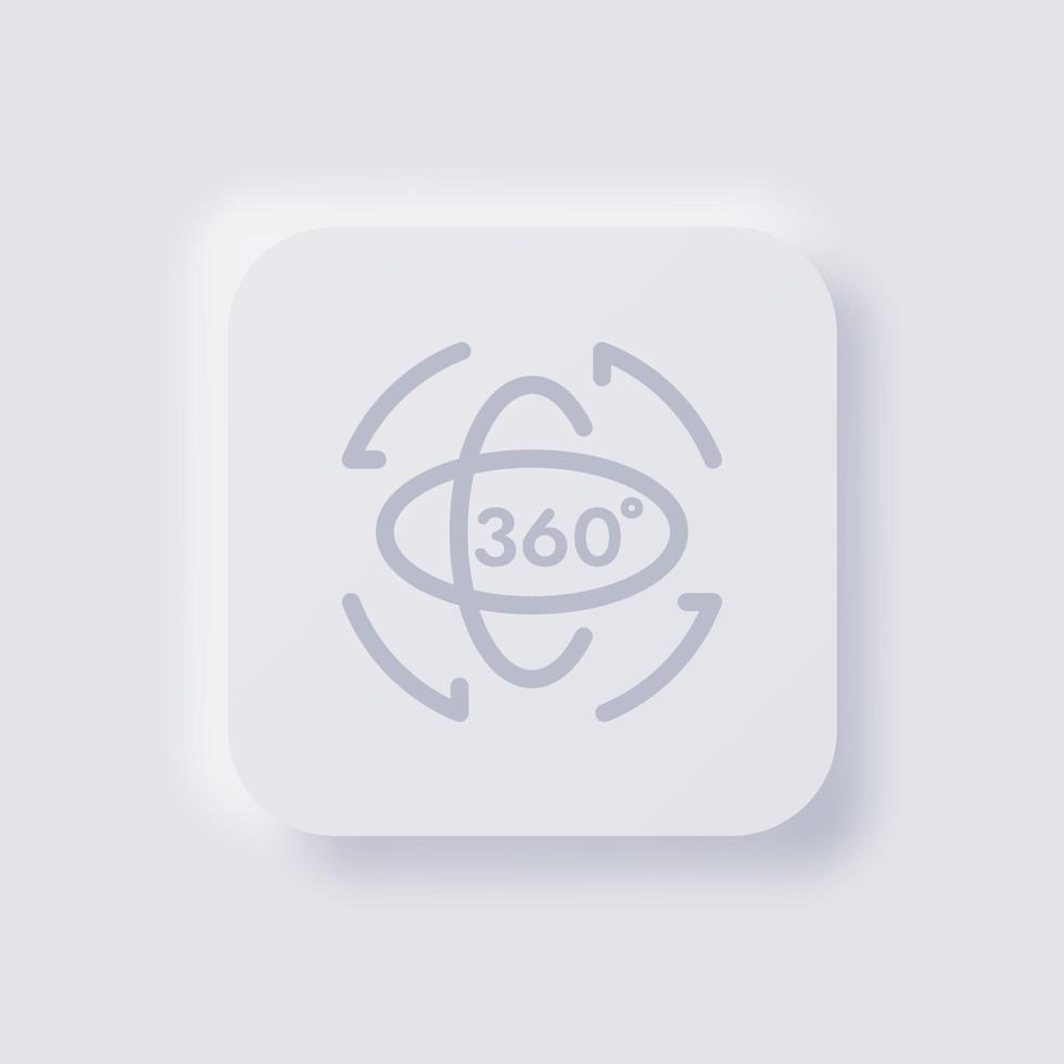 roterande 360 grader, ikon, vit neumorphism mjuk ui design för webb design, Ansökan ui och Mer, knapp, vektor. vektor