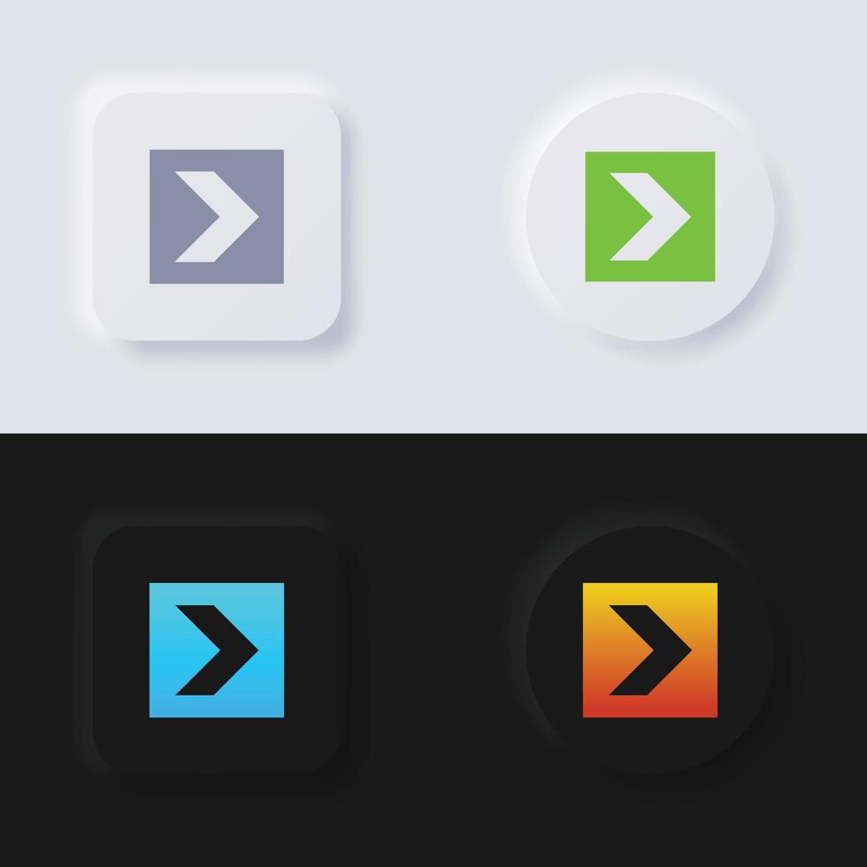 Pfeil-Icon-Set, mehrfarbiger Neumorphismus-Button Soft-UI-Design für Webdesign, Anwendungs-UI und mehr, Button, Vektor. vektor