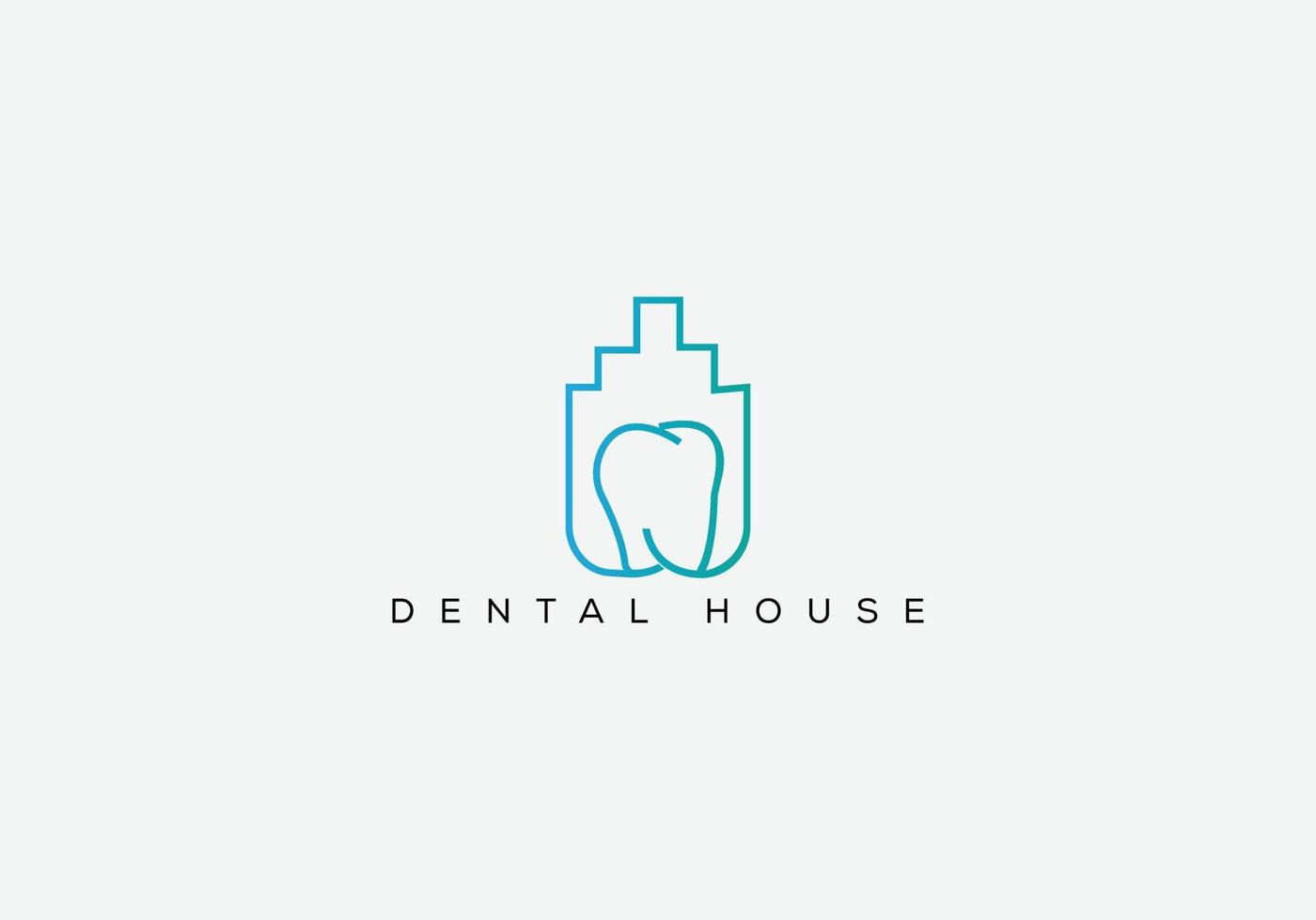 Design-Vorlage für das Logo des Zahnarzthauses vektor