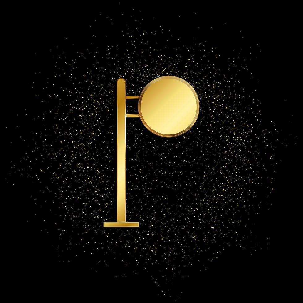 Straße Billboard Gold-Symbol. vektorillustration des goldenen partikelhintergrundes. goldenes Vektorsymbol vektor