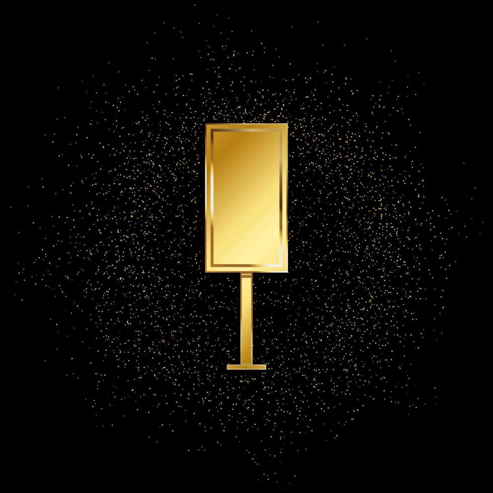 gata anslagstavla guld ikon. vektor illustration av gyllene partikel bakgrund. guld vektor ikon