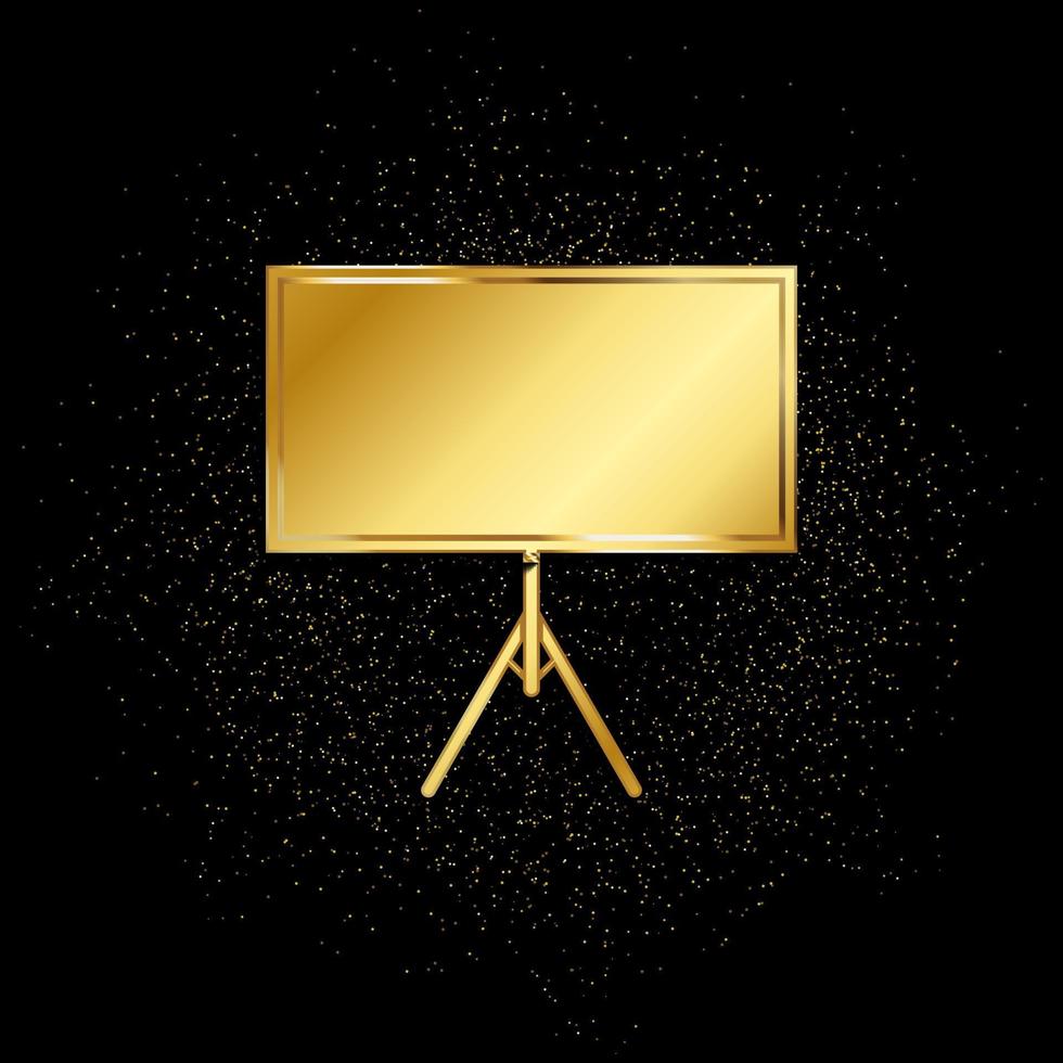 Straße Billboard Gold-Symbol. vektorillustration des goldenen partikelhintergrundes. goldenes Vektorsymbol vektor